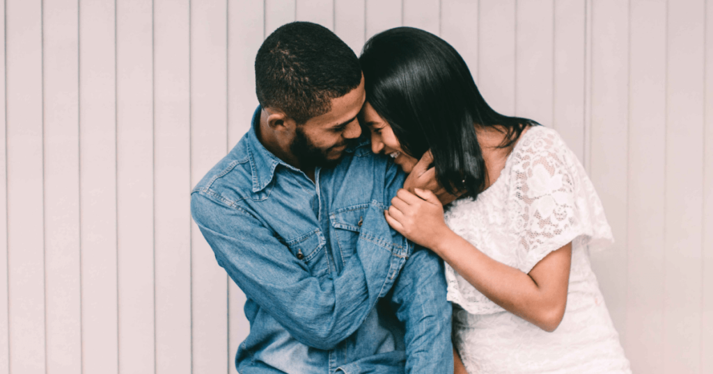 happy couple met through online dating