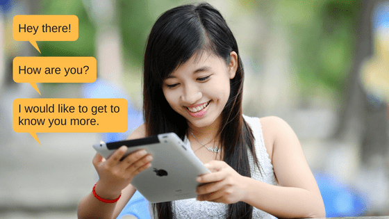 a chinese woman texting